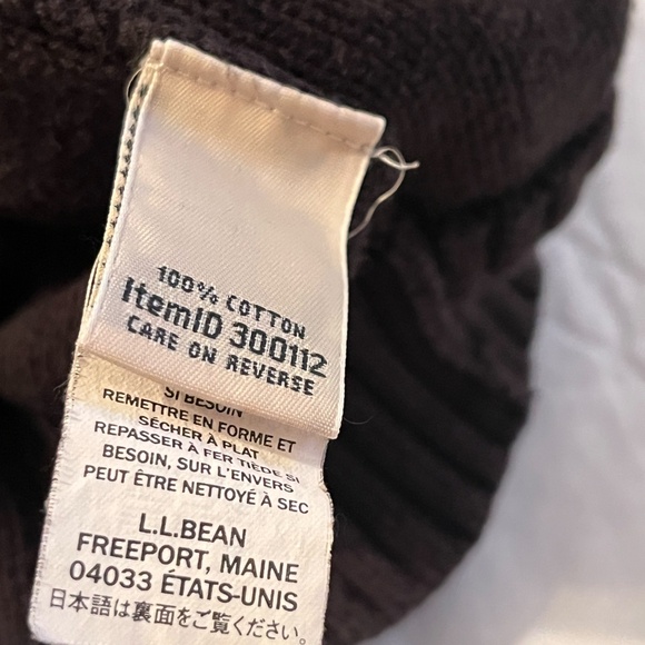 L.L. Bean Women's 100% Cotton Zip Up Mock Collared Cable Knit Cardigan 2XL Black - Picture 7 of 10